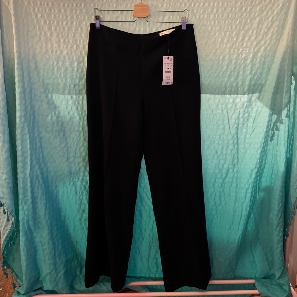 Zara - new with tags - dress pants - wide leg - black - size Large